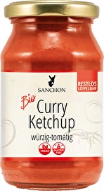 Der Bio Curry Ketchup von Sanchon überzeugt mit einer harmonischen Balance aus würziger Schärfe und feiner Currynote.