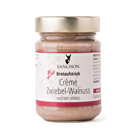 Die Creme Zwiebel Walnuss von Sanchon ist eine richtige Delikatesse unter den pflanzlichen Aufstrichen.