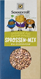 Mix it! Im Sprossen Mix von Sonnentor kriegst du die verschiedenen Geschmackskomponenten von Bockshornklee, Linsen und Rettich mit einem mal geliefert.
