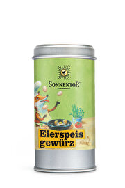 Wenn Ihr Euren Tofu schon in Eierform gebracht habt, gibt Euch die Veganes Eierspeisgewürz Streudose von Sonnentor den Rest! Kurkuma, Meersalz, Petersilie, Schnittlauch und Tomatenflocken machen den Eiersatz richtig schön rund und geschmacklich gehaltvoll!
