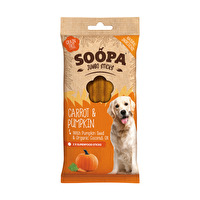 Mit den Jumbo Sticks Carrot & Pumpkin von Soopa kannst du deinen Vierbeiner ganz ohne schlechtes Gewissen naschen lassen, denn die Kausticks enthalten ausschließlich hochwertige Zutaten.