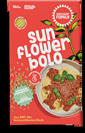 Mit der Sonnenblumenhack Bolognese von der Sunflower Family kommt die Sonne auf den Teller!
