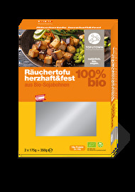Der Räuchertofu herzhaft & fest von Tofutown besteht aus Bio-Sojabohnen aus Österreich.