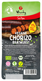 Die vegane Chorizo-Bratwurst von Wheaty zaubert dir spanisches Flair auf den Teller. Kauf es günstig bei kokku, deinem Veganshop!