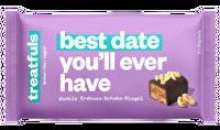 In dem °best date you'll ever have° Riegel von treatfuls wird salziges Dattelkaramell mit knusprigen Erdnüssen kombiniert.