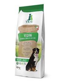 Das Komplettfutter für ausgewachsene Hunde von V.E.G. ist ein Futter mit Zutaten pflanzlichen Ursprungs.