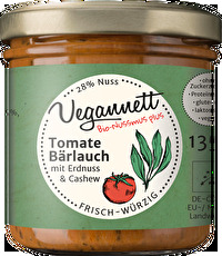 Der Tomate Bärlauch Aufstrich von Vegannett ist herrlich tomatig mit einer würzigen Bärlauchnote.