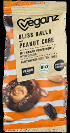 Die Bliss Balls Peanut Butter von Veganz sind köstliche Kakao-Dattelbällchen mit Erdnussmus gefüllt.