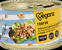 Der THNFSH von Veganz ist eine vegane Alternative zu Thunfisch auf Basis von Erbsenprotein.
