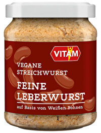 Der vegane Brotaufstrich Wie feine Leberwurst von Vitam wird aus weißen Bohnen in Bio-Qualität hergestellt und kommt ohne zusätzliche Kühlung aus. Jetzt günstig im Vegan-Shop bei kokku kaufen!