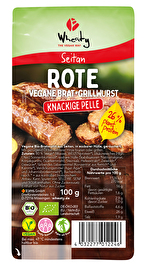 Die Rote Bratwurst von Wheaty ist eine extrem saftige rote, grobe Bratwurst.