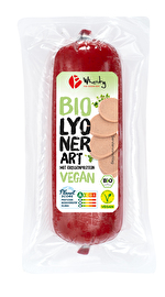Vegane Rolle Lyoner Art von Wheaty – Die pflanzliche Alternative zur klassischen Lyoner! Mild und rund im Geschmack, mit einer angenehm kompakten Textur.