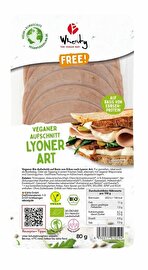 Hier kommt der bekannte Lyoner Aufschnitt von Wheaty ganz ohne Fleisch.