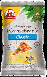 Der Wilmersburger Pizzaschmelz Classic ist eine leckere vegane Alternative zum Streuen. Ideal für Pizza geeignet!! Jetzt im veganen Onlineshop von kokku!