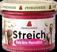 Der Rote Beete - Meerrettich Streich von Zwergenwiese gehört zu den Klassikern unter den Aufstrichen.