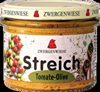 Mit dem Tomate-Olive Streich von Zwergenwiese holst Du Dir sonnig-mediterrane Würze auf Deine Brotzeit.