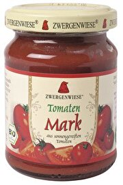 Das Tomatenmark 22% von Zwergenwiese ist aus sonnengereiften Bio-Tomaten hergestellt. Ideal zum Würzen von Tomatensaucen, zum Verfeinern von Nudelaufläufen oder einfach nur pur als Brotaufstrich.