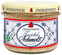 Der vegane Aufstrich Zwiebel Schmelz von Zwergenwiese passt perfekt zu frischem Schwarzbrot und gibt den Bratkartoffeln den letzten Schliff. Ein idealer Aufstrich, der auf keinem Frühstückstisch fehlen sollte!