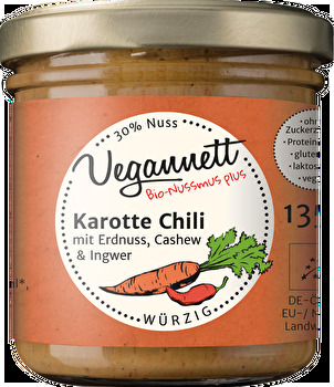 Vegannett - Aufstrich Karotte Chili mit 30% Nussmus