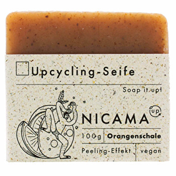 NICAMA - Upcyclingseife mit Orangenschale Peelingeffekt