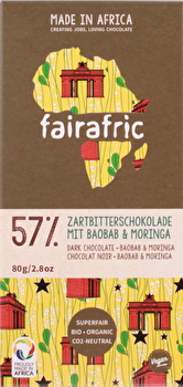 fairafric - Zartbitterschokolade 57% mit Baobab & Moringa