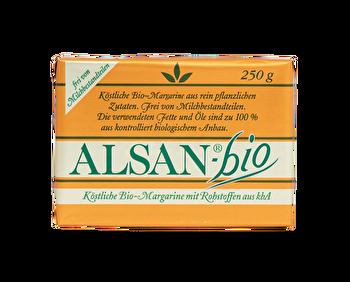 ALSAN Bio ist die vegane Margarine für alle, die neben dem Augenmerk auf Qualität und Geschmack auch noch die Gewissheit haben wollen, dass die Zutaten aus dem ökologischen Landbau stammen.