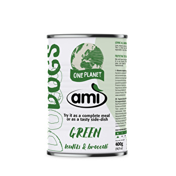 Love Every Day - Green von Ami Dog ist ein Alleinfuttermittel zur veganen Ernährung von Hunden - enthalten sind Linsen und jede Menge Brokkoli.