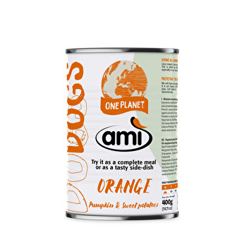 Das bewährte Hundenassfutter von AMI gibt es mit Love every day - orange jetzt auch als Version mit Kürbis und Süßkartoffel!