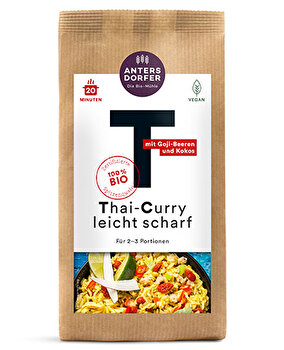 Das Thai-Curry leicht scharf von der Antersdorfer Mühle ist lecker fruchtig und wunderbar pikant.