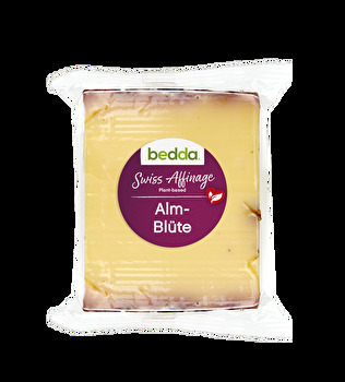 Der Swiss Affinage Almblüte Blöckli von bedda ist eine vegane Käsealternative, die nach Schweizer Affinage hergestellt wurde.