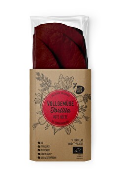 Der Bio Vollgemüse Tortilla Rote Beete von Beetgold liefert dir eine geballte Ladung Gemüse auf den Teller.
