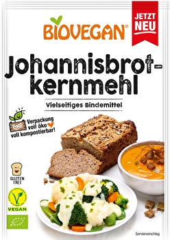 Das ideale Dickungsmittel für deine warmen & kalten Speisen. Ob Süßspeisen oder Soßen und Suppen - Biovegan Johannisbrotkernmehl ist geschmacksneutral, natriumarm und sehr ergiebig.