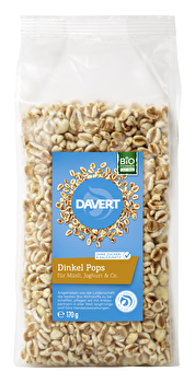 Die Dinkel Pops von Davert sind der ideale Begleiter für Müsli, Joghurtalternativen und mehr.