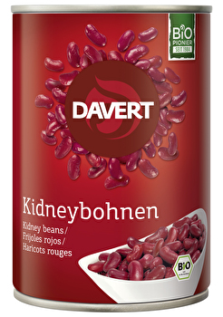 Die Kidneybohnen in der Dose von Davert sind eine klassische Konservensorte mit tief roter Farbe.