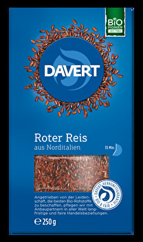 Roter Reis von Davert ist das Ergebnis einer natürlichen Kreuzung von Wild- und Kulturreis. Seine charakteristische rote Farbe verdankt er den mineralreichen, tonhaltigen Böden, auf denen er wächst.