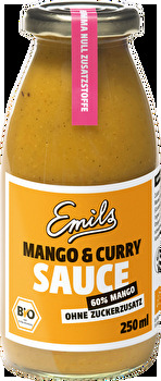 In der Mango & Curry Sauce von Emils findest du ganze 60% Mangos der Sorte Alphonso, die in Indien unter kontrolliert biologischen Bedingungen wachsen.