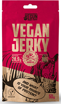 Das Vegan Jerky BBQ von Fine Gusto Nature ist ein herzhafter Jerky-Snack mit einem typisch süßlichen Einschlag. Satte 28,9% Eiweiß bringt das Soja-Jerky auf den Teller! Für alle, die auf Jerky-Snacks stehen und mal was wirklich Gutes probieren wollen - hier könnt Ihr zugreifen!