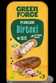 Frische pflanzliche Bifteki von GREENFORCE – herzhaft gewürzt und authentisch in Geschmack und Konsistenz. Gefüllt mit cremigem Greek Cheeze für eine köstliche Überraschung im Inneren.