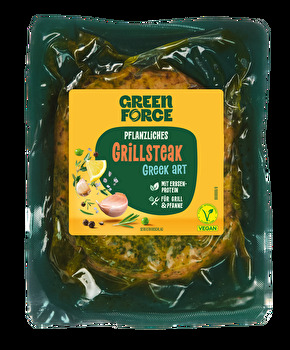 Das pflanzliche Grillsteak – Greek Art von GREENFORCE bringt mediterranen Genuss auf den Grill.