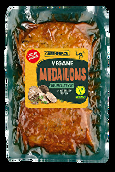 Auch im Winter erfreut GREENFORCE mit einer Vielzahl frischer Produkte. Besonders schmackhaft ist dabei das vegane Medaillon im Trüffel-Style. Sie sind schnittfest, haben eine feine Trüffelnote und gibt es nur limitiert.