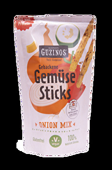 Die Gemüsesticks Zwiebel Mix von Guzman\'s Guzino sind die perfekte Begleitung für den nächsten Ausflug.
