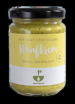 Die Hanfkrem Dattel Orientalisch von Hanfwerk zaubert geschmackliche Welten von 1001 Nacht auf den Teller.