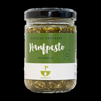 Stehst du auf die würzige Frische der Petersilie? Und auf Pesto? - Dann ist das Hanfpesto Petersilie von hanfwerk die beste Wahl.