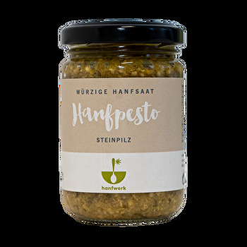 Hanfpesto Steinpilz von Hanfwerk ermöglicht dir den Genuss frischer Steinpilze in einem fein abgestimmten Pesto.