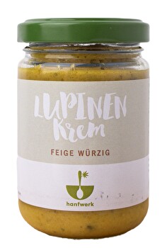 Diese feine Lupinenkrem Feige Würzig von hanfwerk ist wie der Name schon sagt, auf Basis von Lupine und Feigen hergestellt.