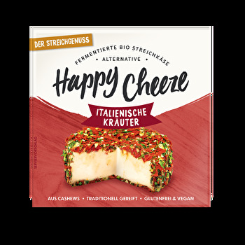 Man könnte fast denken, wenn Happy Cheeze in dieser Sorte Der Gereifte Italienische Kräuter die köstlichsten Aromen Italiens schon alle auf unserem Teller versammelt hat, dann müssten wir gar nicht mehr über den Tellerrand hinausschauen.