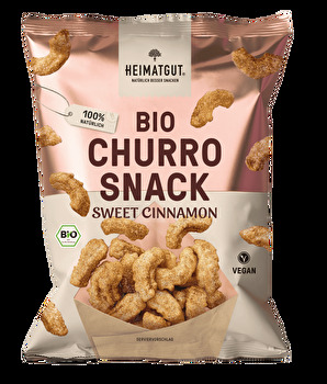 Der Bio Churro Snack Sweet Cinnamon von Heimatgut – ein süßer Snack mit einzigartigem Crunch. Knusprig, zimtig und unwiderstehlich – für ein unvergleichliches Geschmackserlebnis!