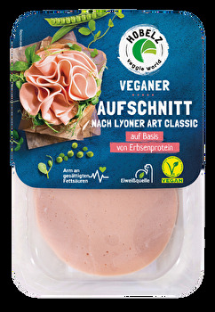 Der Veganer Aufschnitt Lyoner Art Classic von Hobelz bringt bestes Erbsenprotein aufs Brot.