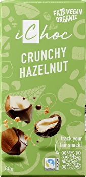Die Crunchy Hazelnut (ehem. Super Nut) von iChoc mit neuer Rezeptur und neuem Design beweist erneut, dass sich die berühmte Kombi aus Schoki und Nuss nicht ohne Grund großer Beliebtheit erfreut.