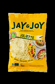 Der Reibeschmelz Juliette von Jay & Joy schmilzt wunderbar auf deiner veganen Pizza und vollendet jedes Pastagericht mit einem vollmundigen Topping.